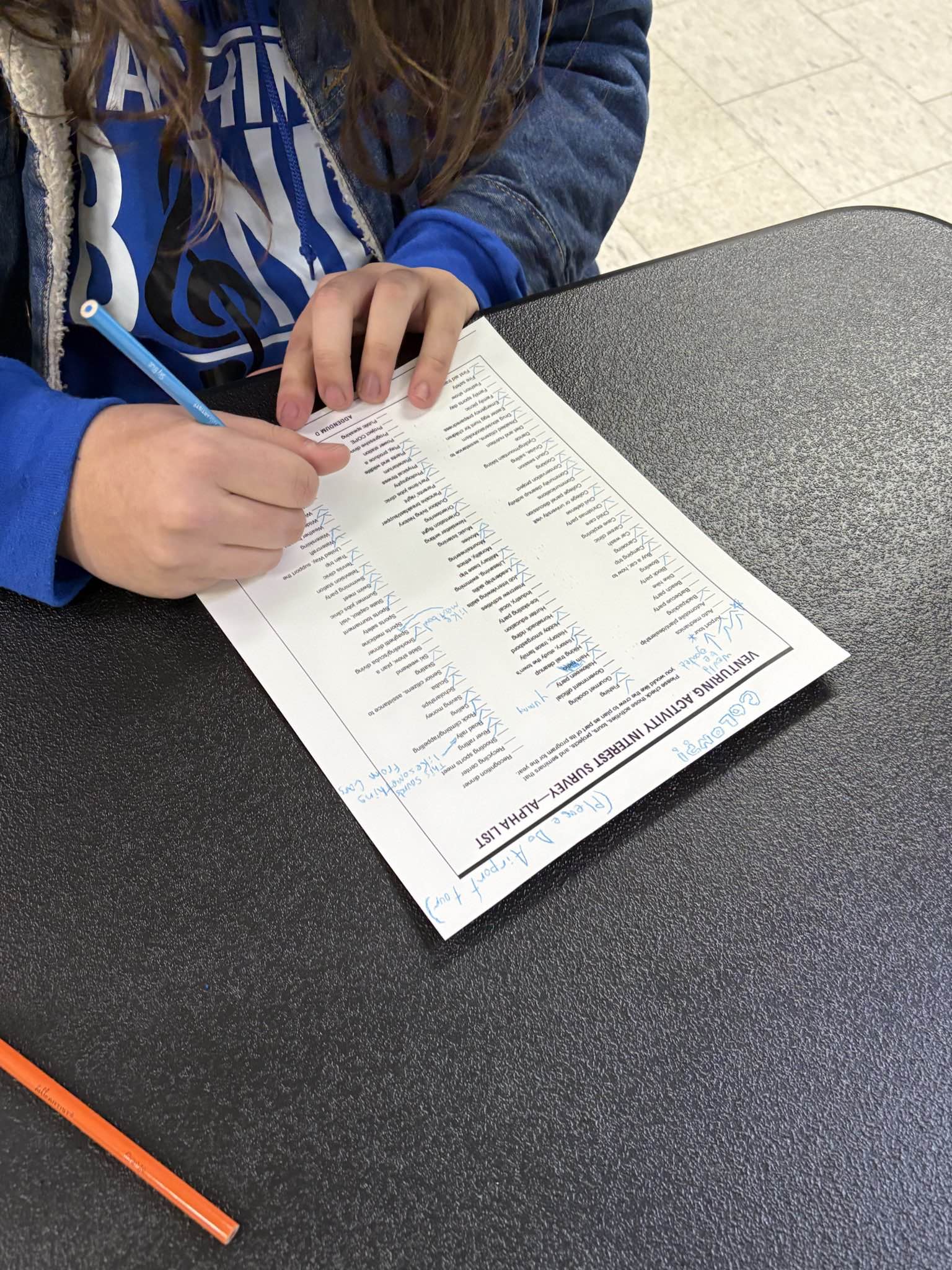 colin being goated and filling out his sheet
